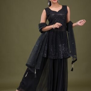 Black Cutdana Georgette Salwar Suit