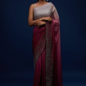 Wine Tissue Designer Saree
