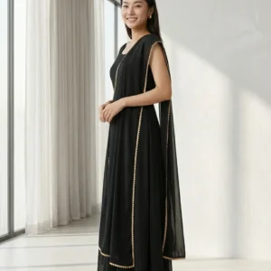 Women Gown Black Knee Length Dress